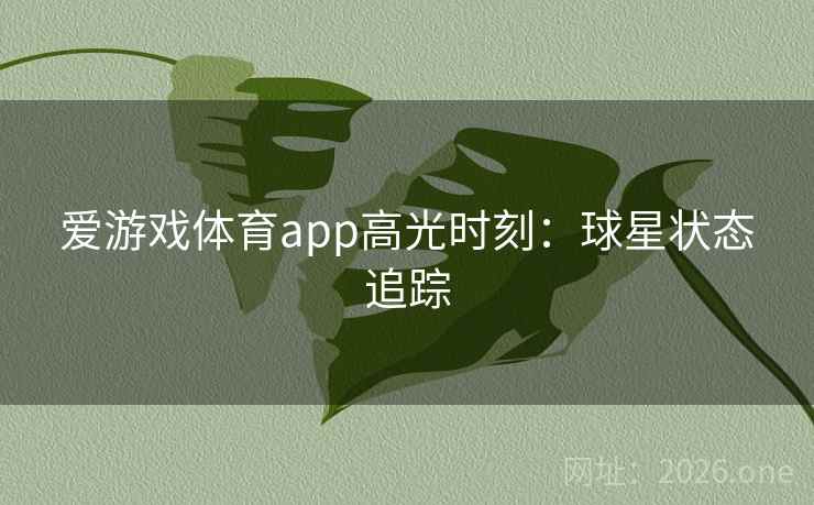 爱游戏体育app高光时刻：球星状态追踪